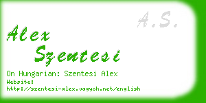 alex szentesi business card